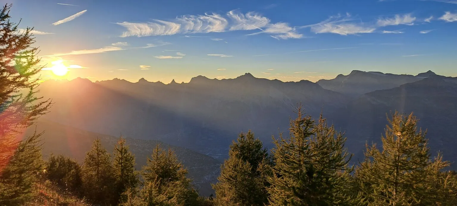 Coucher de soleil sur les Alpes depuis Thyon